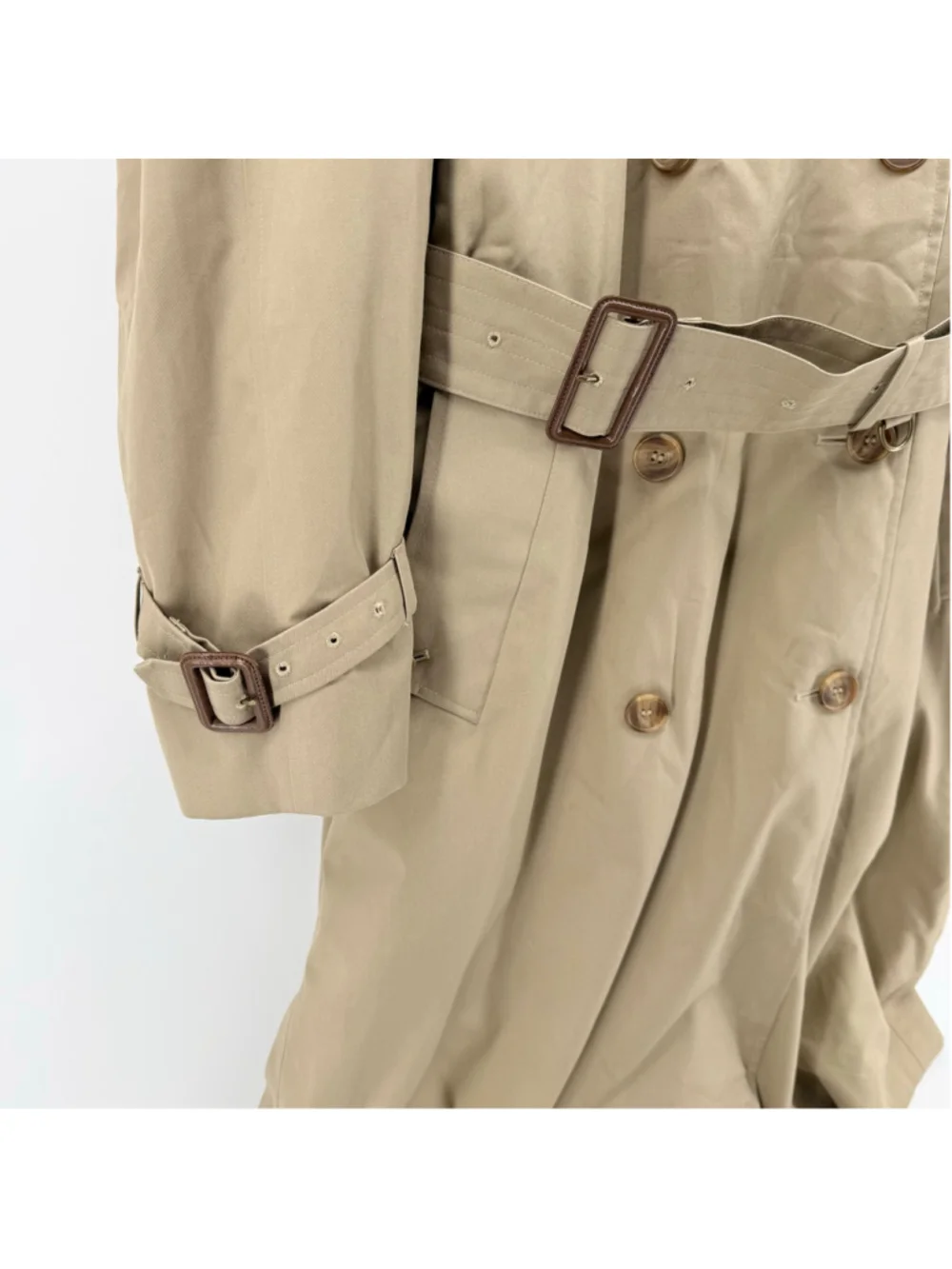 Vintage Aquascutum Trench Coat Mens 40R Beige Belted Removable Liners All Season